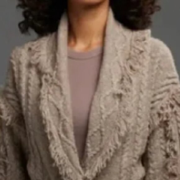 NEW GREYSON Luxe CASHMERE + WOOL Cable Knit Cardigan Sweater $530 RETAIL! - Picture 3 of 8